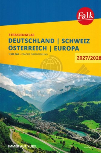 Niemcy, Szwajcaria, Austria 1: 300 000. Europa 1:4 500 000. Atlas samochodowo-turystyczny wydawnictwa Falk. Okładka