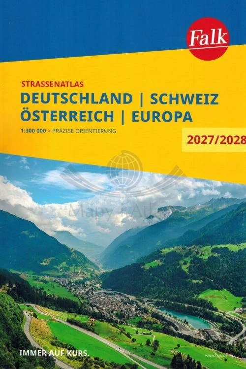 Niemcy, Szwajcaria, Austria 1: 300 000. Europa 1:4 500 000. Atlas samochodowo-turystyczny wydawnictwa Falk. Okładka
