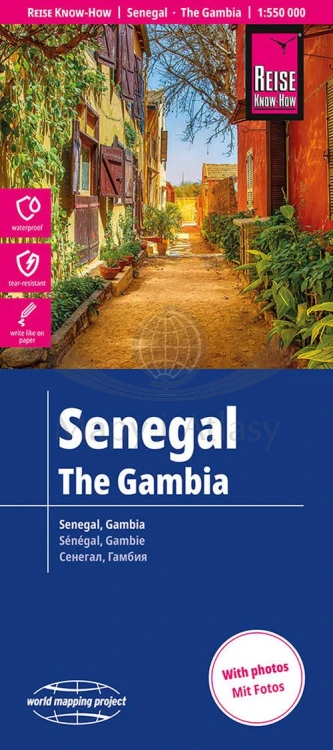 Senegal i Gambia. Wodoodporna mapa samochodowa. wydawnictwa Reise Know - How. Okładka