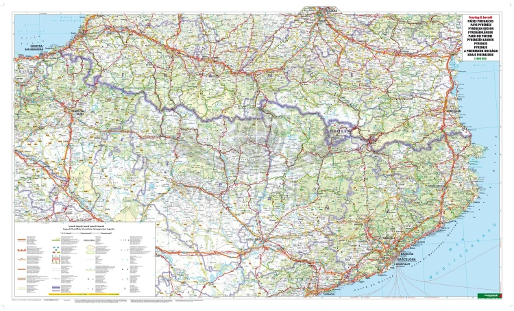 Pireneje 1:400 000. Mapa samochodowa wydawnictwa Freytag & Berndt. Przykładowa strona