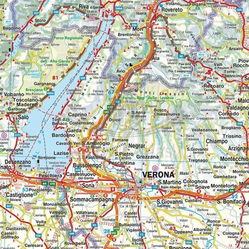 Włochy Północne 1:500 000. Mapa samochodowo-turystyczna wydawnictwa Freytag & Berndt. Fragment 2