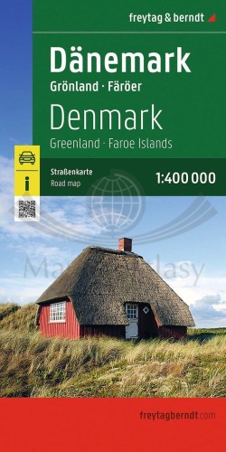 Dania, Grenlandia, Wyspy Owcze. Mapa samochodowo-turystyczna wydawnictwa Freytag & Berndt. Okładka