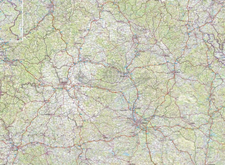 Niemcy: Północna i Środkowa Bawaria 1:200 000. Mapa samochodowa wydawnictwa Freytag & Berndt. Fragment