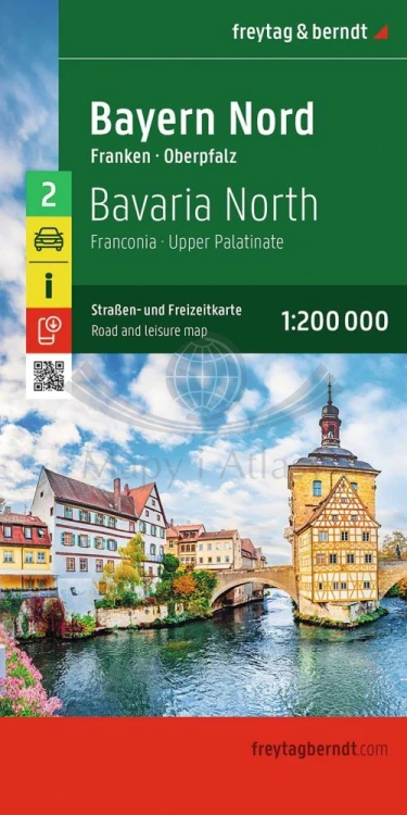Niemcy: Północna i Środkowa Bawaria 1:200 000. Mapa samochodowa wydawnictwa Freytag & Berndt. Okładka