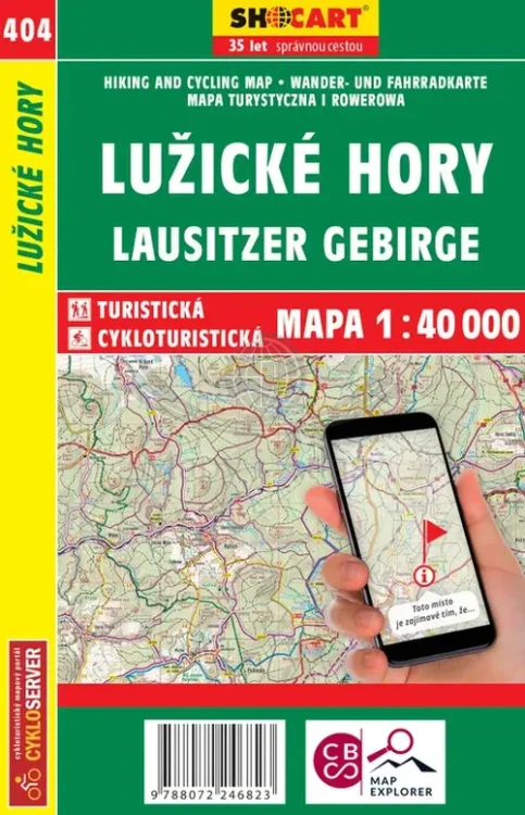 Góry Łużyckie / Luzicke Hory. Mapa turystyczna 404 wydawnictwa Shocart. Okładka