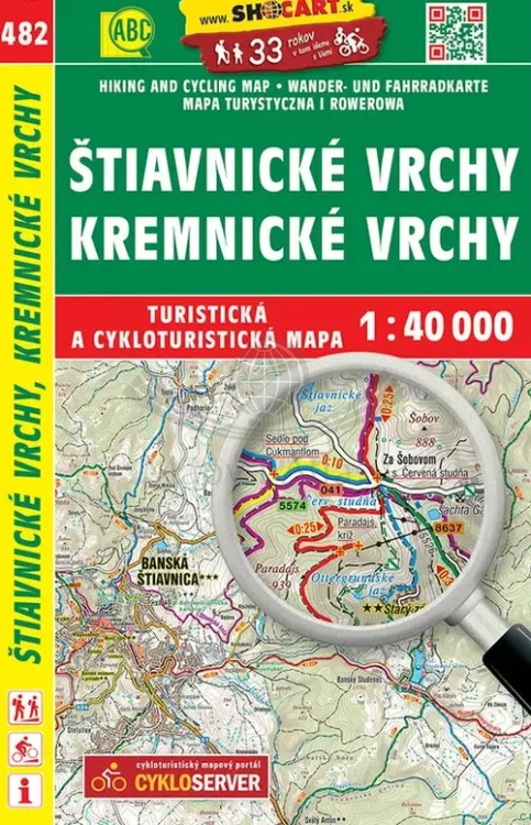 Góry Szczawnickie i Kremnickie. Mapa turystyczna 482 wydawnictwa Shocart. Okładka