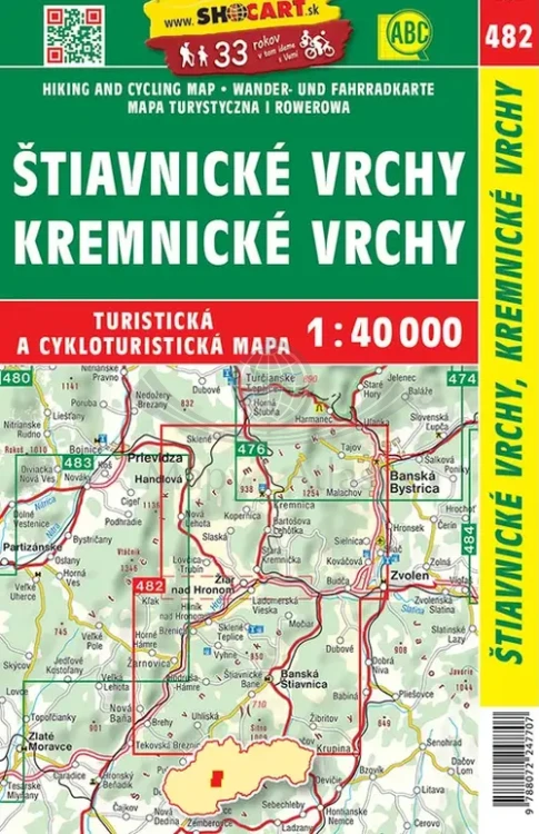 Góry Szczawnickie i Kremnickie. Mapa turystyczna 482 wydawnictwa Shocart. okładka tył