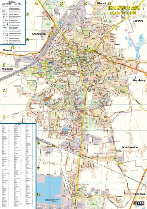 Inowrocław i okolice. Plan miasta / Mapa turystyczna wydawnictwa Galileos. Fragment 1