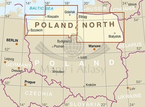 Polska, część północna 1:350 000. Wodoodporna mapa samochodowo-turystyczna wydawnictwa Reise Know-How. Zasięg