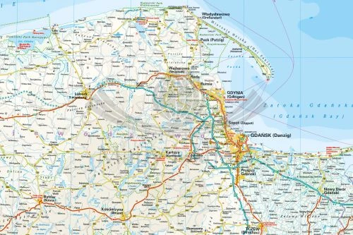 Polska, część północna 1:350 000. Wodoodporna mapa samochodowo-turystyczna wydawnictwa Reise Know-How. Fragment