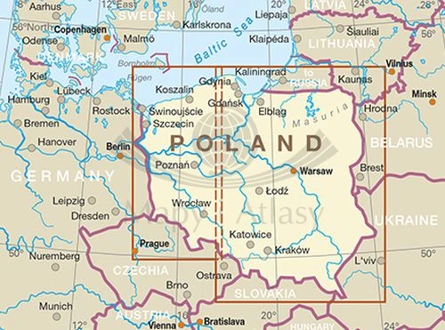 Polska 1:675 000. Wodoodporna mapa samochodowo-turystyczna wydawnictwa Reise Know-How. Zasięg