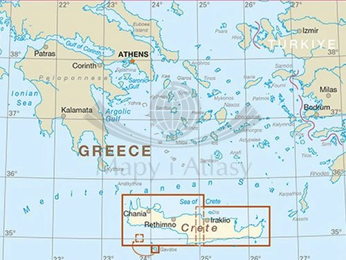Kreta 1:140 000. Wodoodporna mapa samochodowo-turystyczna wydawnictwa Reise Know-How. Zasięg