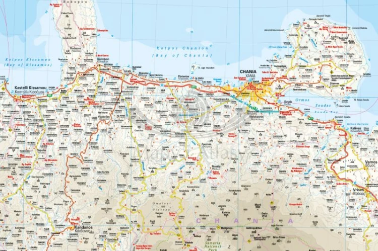 Kreta 1:140 000. Wodoodporna mapa samochodowo-turystyczna wydawnictwa Reise Know-How. Fragment 1