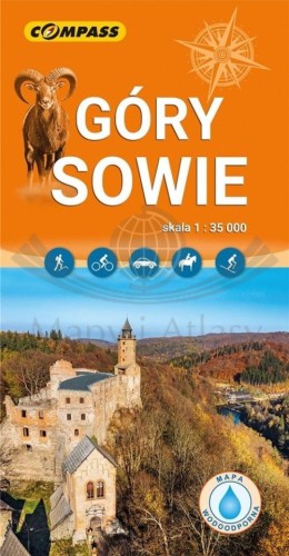 Góry Sowie 1:35 000. Laminowana mapa turystyczna wydawnictwa Compass. Okładka