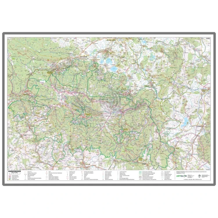 Karkonosze Polskie i Czeskie, Rudawy Janowickie. Mapa turystyczna w wersji do wpinania