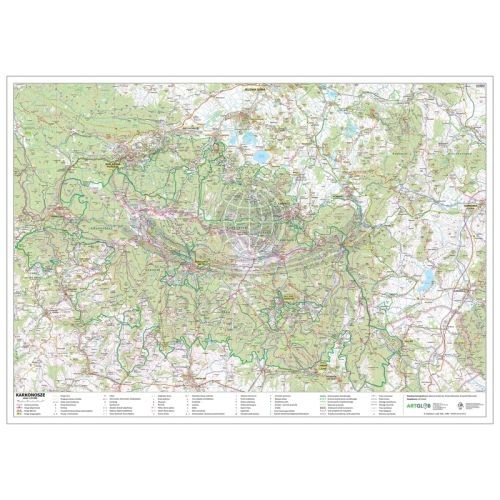 Karkonosze Polskie i Czeskie 1:35 000. Arkusz, mapa ścienna turystyczna wydawnictwa ArtGlob. Okładka