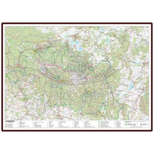 Karkonosze Polskie i Czeskie, Rudawy Janowickie. Mapa turystyczna w ramie drewnianej wydawnictwa ArtGlob. Okładka