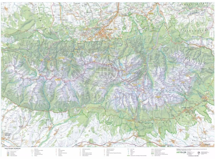 Tatry Polskie i Słowackie. Mapa ścienna turystyczna w formie tapety XL wydawnictwa ArtGlob.