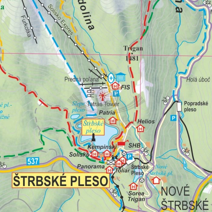 Tatry Polskie i Słowackie. Mapa ścienna turystyczna w formie tapety XL wydawnictwa ArtGlob. Fragment 2
