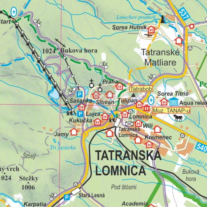 Tatry Polskie i Słowackie. Mapa ścienna turystyczna w formie tapety XL wydawnictwa ArtGlob. Fragment 3