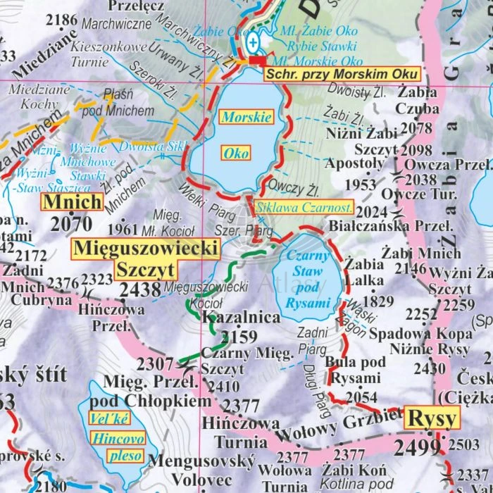 Tatry Polskie i Słowackie. Mapa ścienna turystyczna - tapeta XXL. Fragment 4