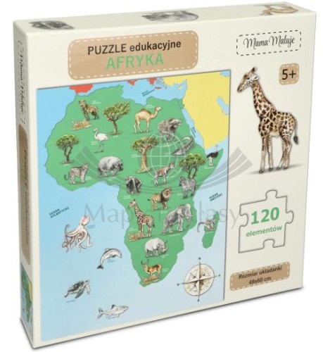 Puzzle edukacyjne Afryka wydawnictwa  Mama Maluje.
