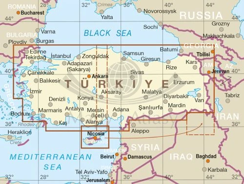 Turcja 1:1 100 000. Wodoodporna mapa samochodowo-turystyczna wydawnictwa Reise Know-How. Zasięg