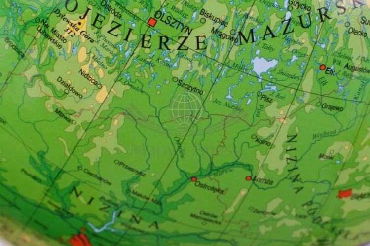 Globus Polski 32 cm. Administracyjno-fizyczny. Fragment 1