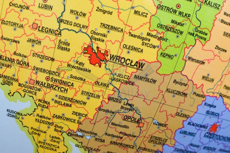 Globus Polski 32 cm. Administracyjno-fizyczny. Fragment 6