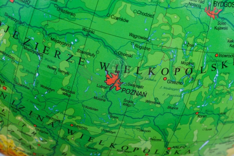 Globus Polski 32 cm. Administracyjno-fizyczny. Fragment 7