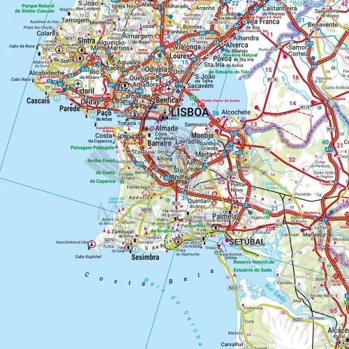 Portugalia 1:500 000. Mapa samochodowo-turystyczna wydawnictwa Freytag & Berndt. Fragment 1