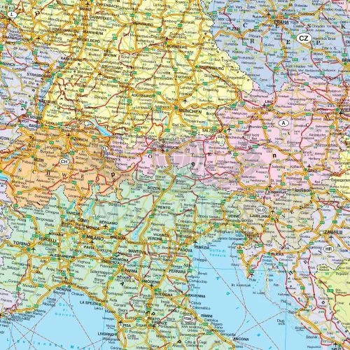 Europa polityczna 1:3 500 000. Mapa samochodowa wydawnictwa Freytag & Berndt. Fragment 1