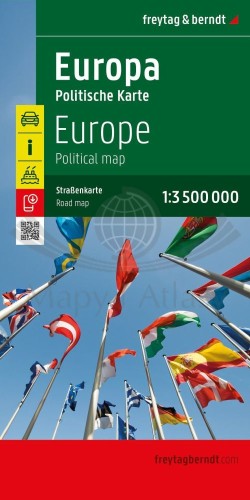 Europa polityczna 1:3 500 000. Mapa samochodowa wydawnictwa Freytag & Berndt. Okładka
