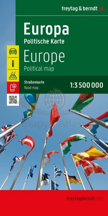 Europa polityczna 1:3 500 000. Mapa samochodowa wydawnictwa Freytag & Berndt. Okładka