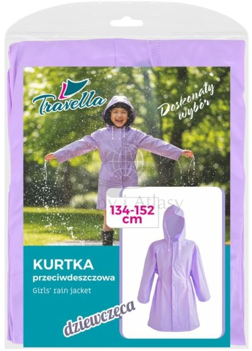 Kurtka przeciwdeszczowa dziewczęca fioletowa. Ravi
