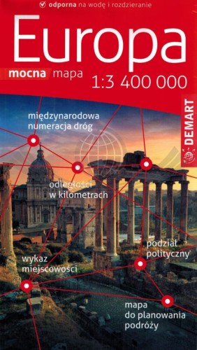 Europa 1:3 400 000. Laminowana mapa samochodowa wydawnictwa Demart . Okładka