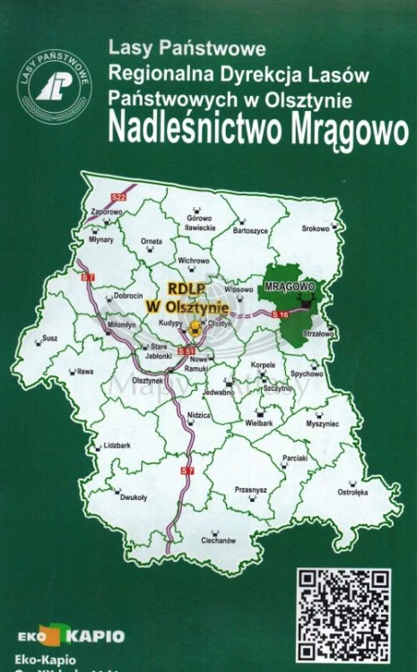 Nadleśnictwo Mrągowo 1: 55 000. Mapa turystyczno-krajoznawcza wydawnictwa Eko-Kapio. Okładka tył