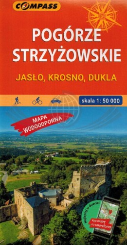 Pogórze Strzyżowskie. Jasło, Krosno, Dukla. Laminowana mapa turystyczna wydawnictwa Compass. Okładka