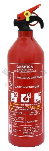 Gaśnica proszkowa 1 kg, ABC. SENA