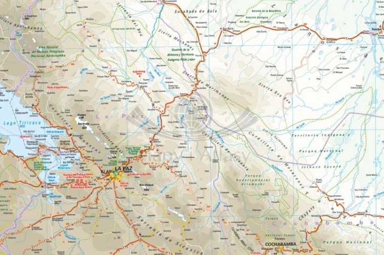 Boliwia 1:1 300 000. Wodoodporna mapa samochodowo-turystyczna wydawnictwa Reise Know-How. Fragment 1