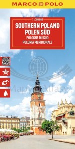 Polska południowa 1:300 000. Wodoodporna mapa samochodowo-turystyczna. Marco Polo. Okładka