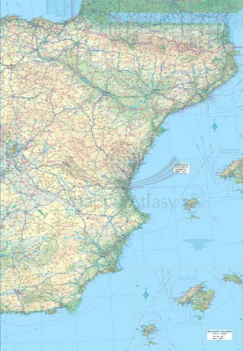 Hiszpania. Wodoodporna mapa samochodowa wydawnictwa ITMB. Fragment 2
