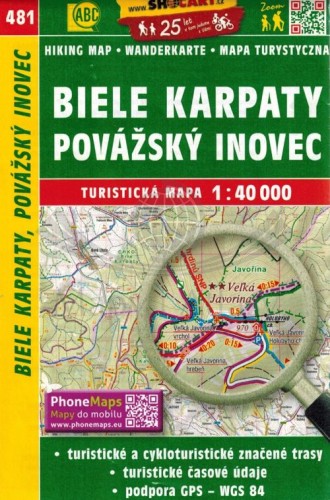 Białe Karpaty, Góry Inowieckie. Mapa turystyczna 481 wydawnictwa Shocart. Okładka