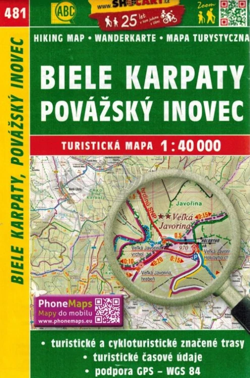 Białe Karpaty, Góry Inowieckie. Mapa turystyczna 481 wydawnictwa Shocart. Okładka