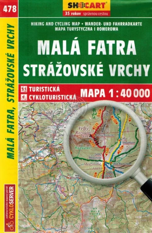 Mała Fatra i Góry Strażowskie. Mapa turystyczna 478 wydawnictwa Shocart. Okładka