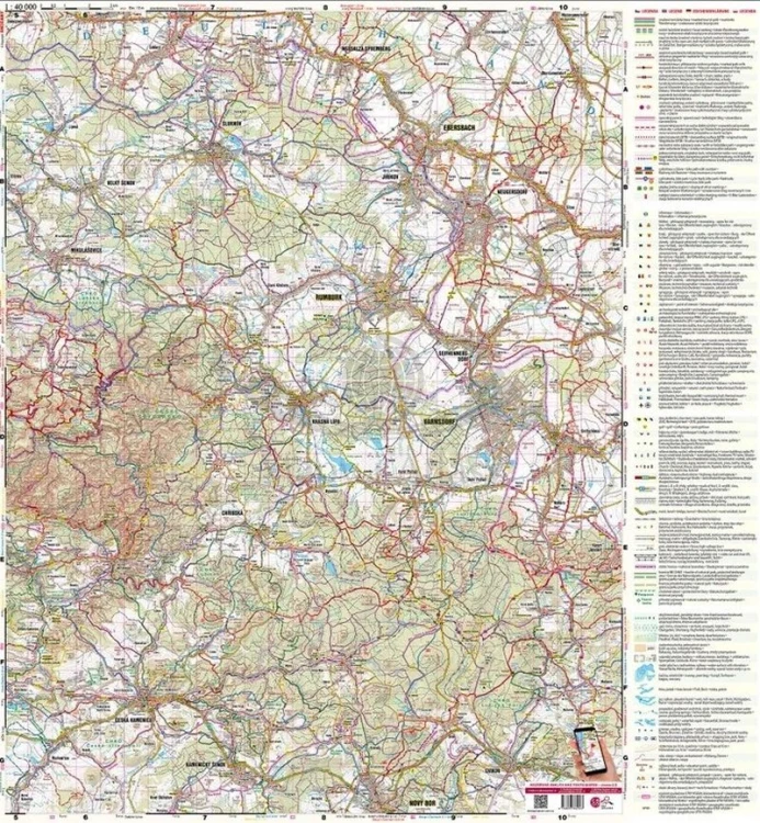 Czeska Szwajcaria, Saska Szwajcaria. Mapa turystyczna 401 wydawnictwa Shocart.