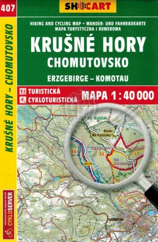 Krusne Hory, Chomutovsko / Rudawy - Erzgebirge. Mapa turystyczna 407 wydawnictwa Shocart. Okładka