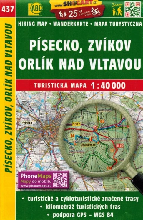Pisecko, Zvikov, Orlik nad Vltavou. Mapa turystyczna 437 wydawnictwa Shocart. Okładka