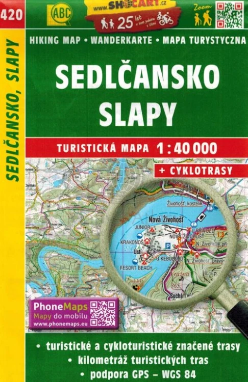 Sedlcansko, Slapy. Mapa turystyczna 420 wydawnictwa Shocart. Okładka