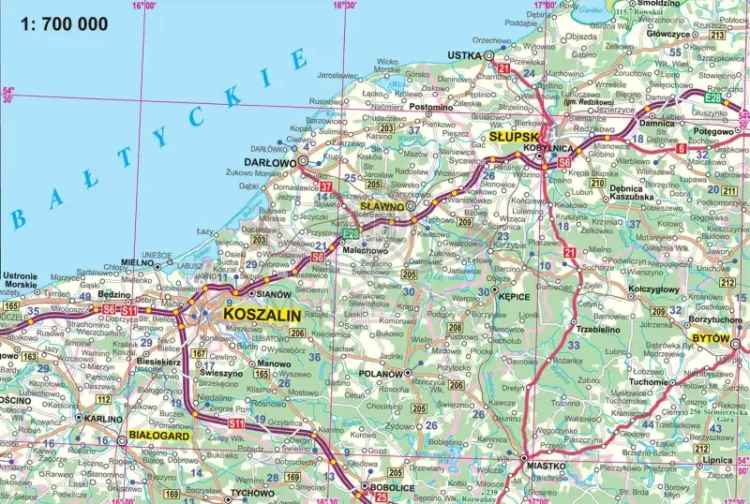 Wybrzeże Bałtyku II. Mrzeżyno - Kołobrzeg - Jarosławiec. Mapa turystyczna wydawnictwa ArtGlob. Fragment 4